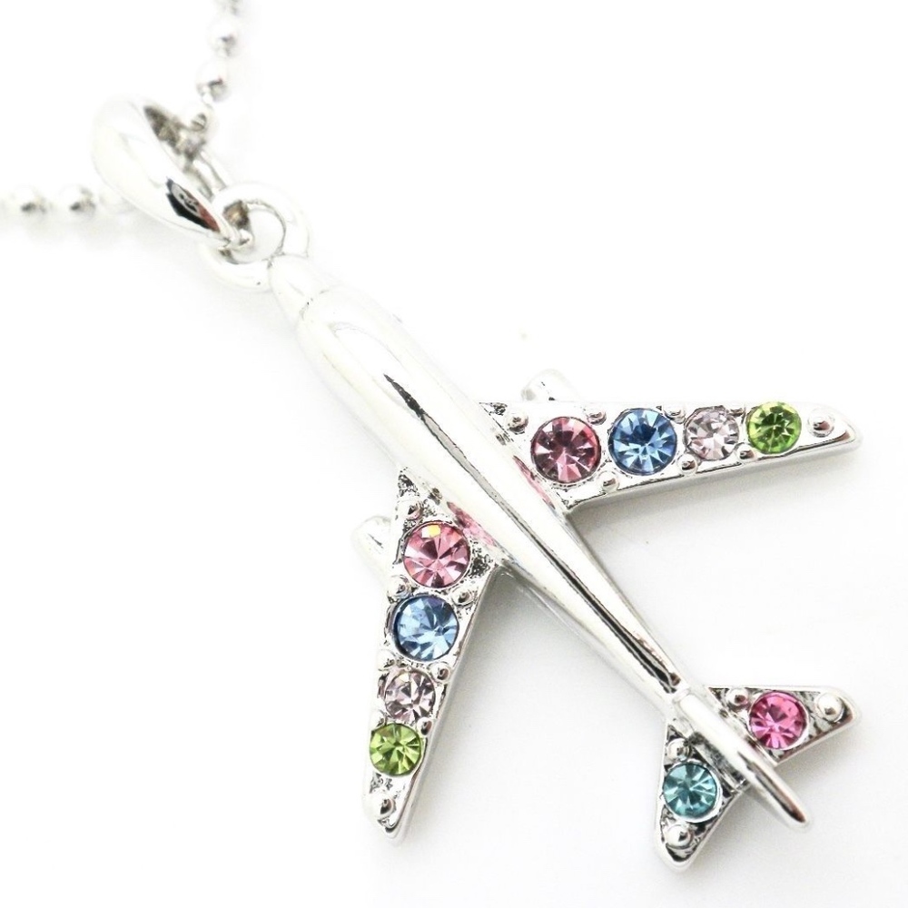 Flight Attendant Airplane Jet Necklace Pendant